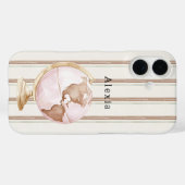 ブラウン ストライプ グローブ ワールド Case-Mate iPhoneケース (裏面 (横))