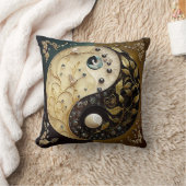 ブラウン・タンイン・ヤンコンテンポラリーモダン クッション (ブランケット)