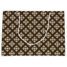 ブラウン&タンデコハート パターン（の模様が）ある