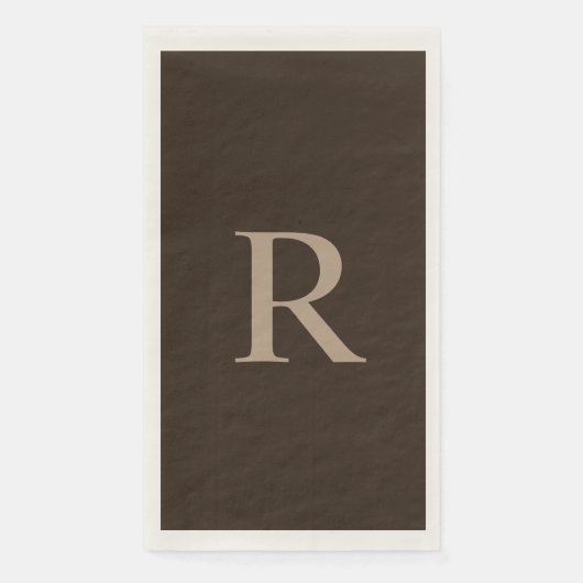 ブラウン&タンモノグラムの紙ゲストタオル (正面)