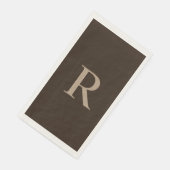 ブラウン&タンモノグラムの紙ゲストタオル (コーナー)