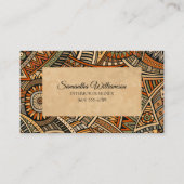 ブラウン、タンラスト&ブラックボヘミアンジオメトリック 名刺 (正面)