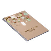 ブラウン&タンレトロフラワーズ&メイソンジャース ノートブック (右側)