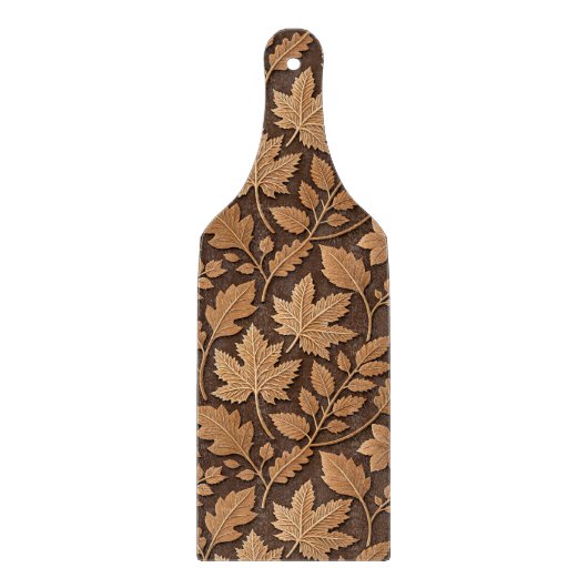 ブラウン&タン秋紅葉&どんぐり カッティングボード (正面)