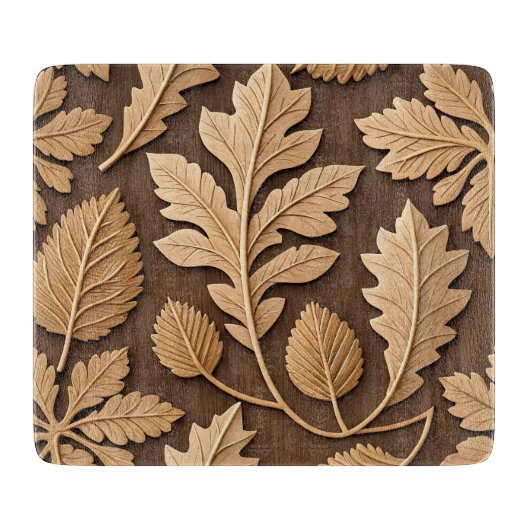 ブラウン&タン秋紅葉&どんぐり カッティングボード (正面)