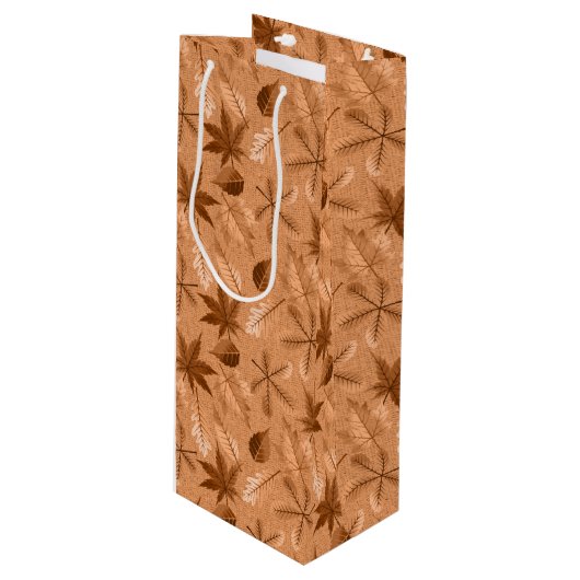 ブラウン&タン秋紅葉 ワインギフトバッグ (正面アングル)