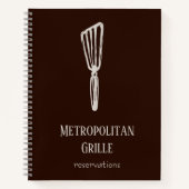 ブラウン タン スパチュラ レストラン シェフ ノートブック (正面)