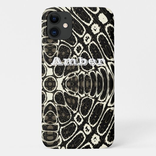 ブラウン+タン+爬虫類ウロコ模様のカスタマイズデザイン Case-Mate iPhoneケース (裏面)