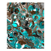 ブラウン、ターコイズ、黒大理石軌道 フォトプリント            (正面)