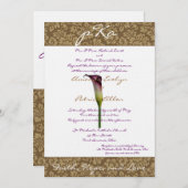 ブラウン·ダマスク·ウェディング·インブ。 招待状 (正面/裏面)