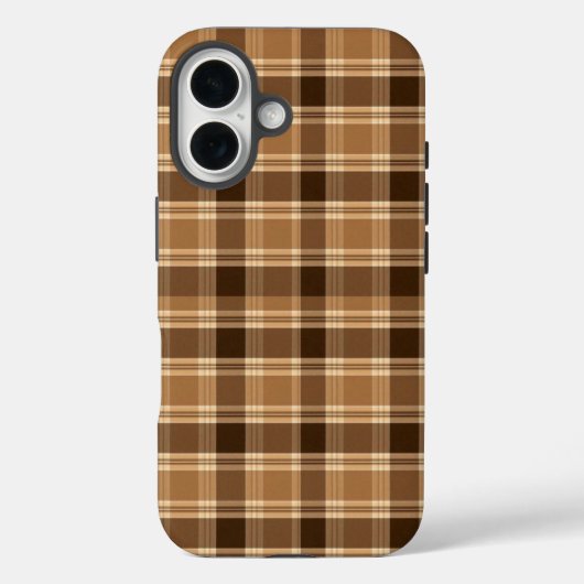ブラウン・チェック柄のタタン模様のiPhoneケース Case-Mate iPhoneケース (裏面)