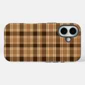 ブラウン・チェック柄のタタン模様のiPhoneケース Case-Mate iPhoneケース (裏面 (横))