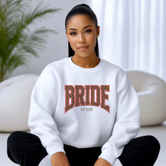 ブラウン チェック 豪華 ヴァーシティ BRIDE スウェットシャツ