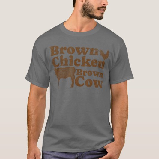 ブラウン・チキン・ブラウン・カウ 1970年代 音楽 バウ・チカ・ワウ Tシャツ (正面)