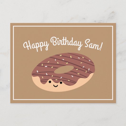 ブラウン チョコレート バースデー ポストカード (正面)