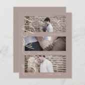 ブラウン・チープ・トレンディーモダン3結婚ズ・フォト・コラージュ (正面/裏面)