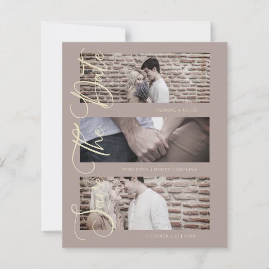 ブラウン・チープ・トレンディーモダン3結婚ズ・フォト・コラージュ (正面)