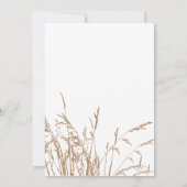 ブラウン&ティール（緑がかった色）シーグラスビーチ結婚式招待状 招待状 (裏面)