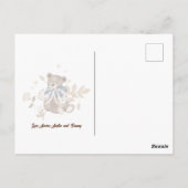 ブラウン テディベア おめでとう！ありがとう ポストカード (裏面)