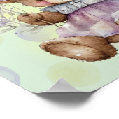 ブラウン テディベア 振れる ラベンダー ドレス アンド ポルカ ポスター (角)