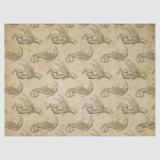 ブラウン·デコパージュの旧世界の海の生物 薄葉紙 (正面)