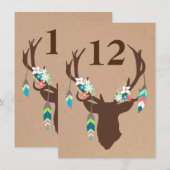 ブラウン トライバル 鹿の頭 受付 テーブル ナンバー (正面/裏面)