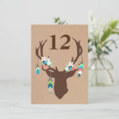 ブラウン トライバル 鹿の頭 受付 テーブル ナンバー (スタンド正面)