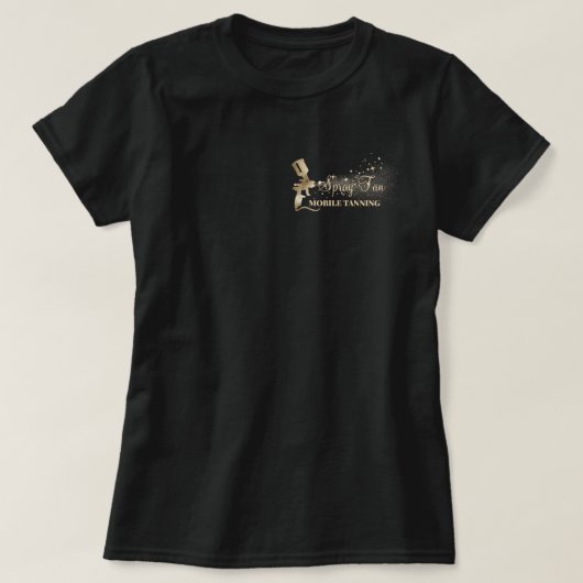 ブラウン ドット ペイント スプレー タンニング Tシャツ (デザイン正面)