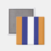 ブラウン、ネイビーブルー、ホワイトのストライプ マグネット (正面/裏面)