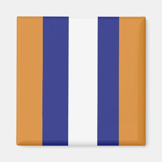 ブラウン、ネイビーブルー、ホワイトのストライプ マグネット (正面)