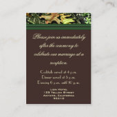 ブラウン&ハンターグリーン迷彩柄ウェディングレセプションカード エンクロージャーカード (裏面)