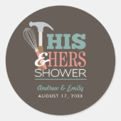 ブラウン ハンマー ウィスク ハンディ カップル シャワー ラウンドシール (正面)