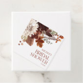 ブラウン バーガンディー 秋の恋に落ちる 花のブライダルシャワー フェイバータグ (インサイチュ)