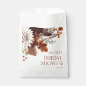 ブラウン バーガンディー 秋の恋 花のブライダルシャワー フェイバーバッグ (正面)