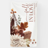 ブラウン バーガンディー 秋の恋 花のブライダルシャワー 横断幕 (縦)