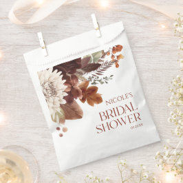 ブラウン バーガンディー 秋の恋 花の ブライダルシャワー フェイバーバッグ