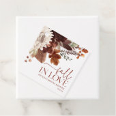 ブラウン バーガンディー 秋 愛の花 フラワーブライダルシャワー フェイバータグ (インサイチュ)