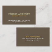 ブラウン・バーク単にモダンプロフェッショナル・エグゼクティブ 名刺 (正面/裏面)