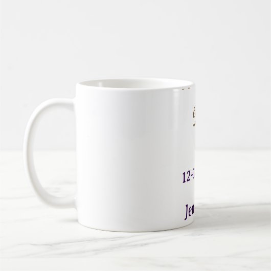 ブラウン ピンク 名前 日付 年 ボホ レトロ s コーヒーマグカップ (左)
