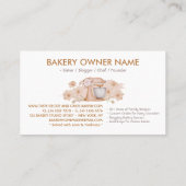 ブラウン フラワー柄 キッチン用品・調理器具 Bakery 名刺 (裏面)