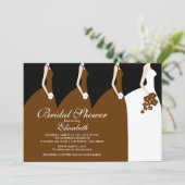 ブラウン・ブライド・ブライズメイズ・ブライダル・シャワーの招待 招待状 (スタンド正面)