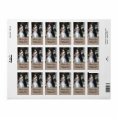 ブラウン&ブラックの結婚カスタム写真ありがとうラベル ラベル (フルシート)