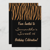 ブラウン&ブラックゼブラ招待状 招待状 (正面/裏面)