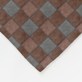 ブラウン/ブラックチェックフリースブランケット フリースブランケット (角)