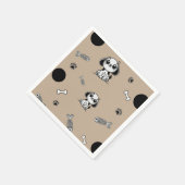 ブラウン&ブラックフィッシュボーンズ子犬の誕生日パーティー スタンダードカクテルナプキン (角)