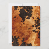 ブラウン ブラック カウハイド ゴールド グリッター 21歳の誕生日 招待状 (裏面)