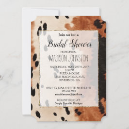 ブラウン ブラック クリーム カウハイド 招待状