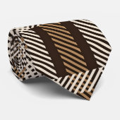ブラウン、ブラック、グレーのレトロタイストライプのプ ネクタイ (ロール)