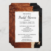 ブラウン ブラック サウスウエスト カウガール カウハイド 招待状 (正面/裏面)