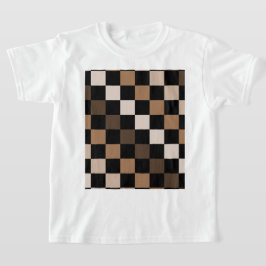 ブラウン ブラック チェック ギンガムチェック パターン Tシャツ
